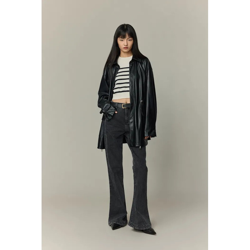 Field Oversized Shirt in Vegan Leather XS