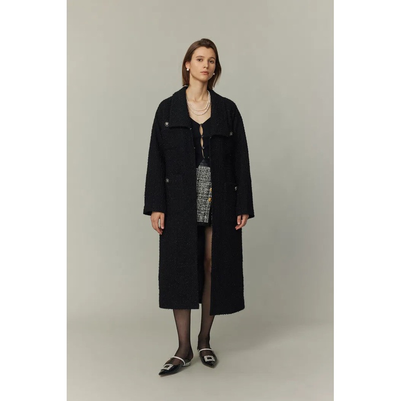 Hortensia Coat in Wool Blend Metallic Thread Tweed XS
