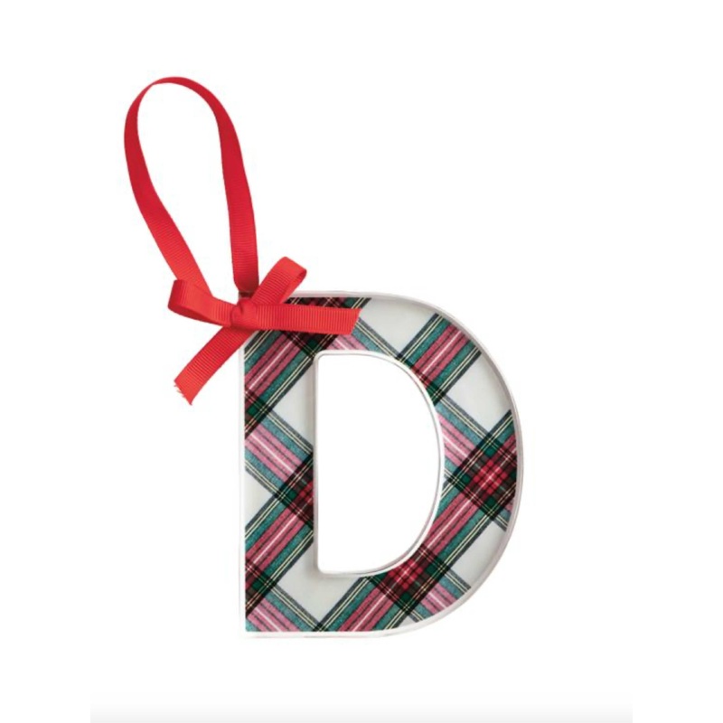Initial Tartan Ornament (D) O/S