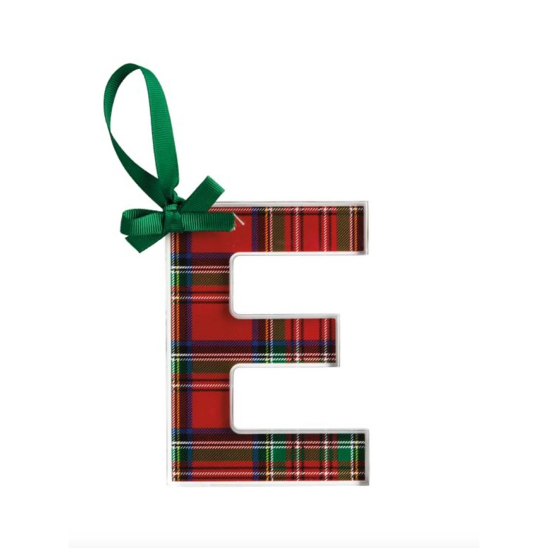 Initial Tartan Ornament (E) O/S