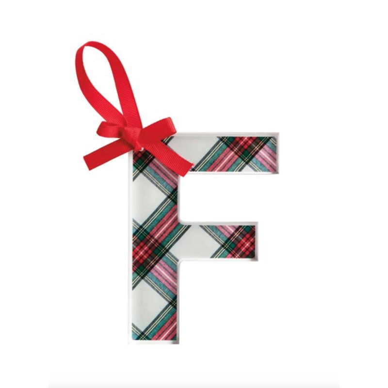 Initial Tartan Ornament (F) O/S