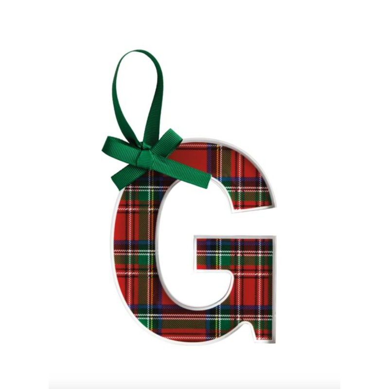 Initial Tartan Ornament (G) O/S