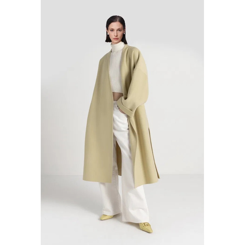 Judith Hand-Stitched Oversized Coat in Cashmere-Wool XS