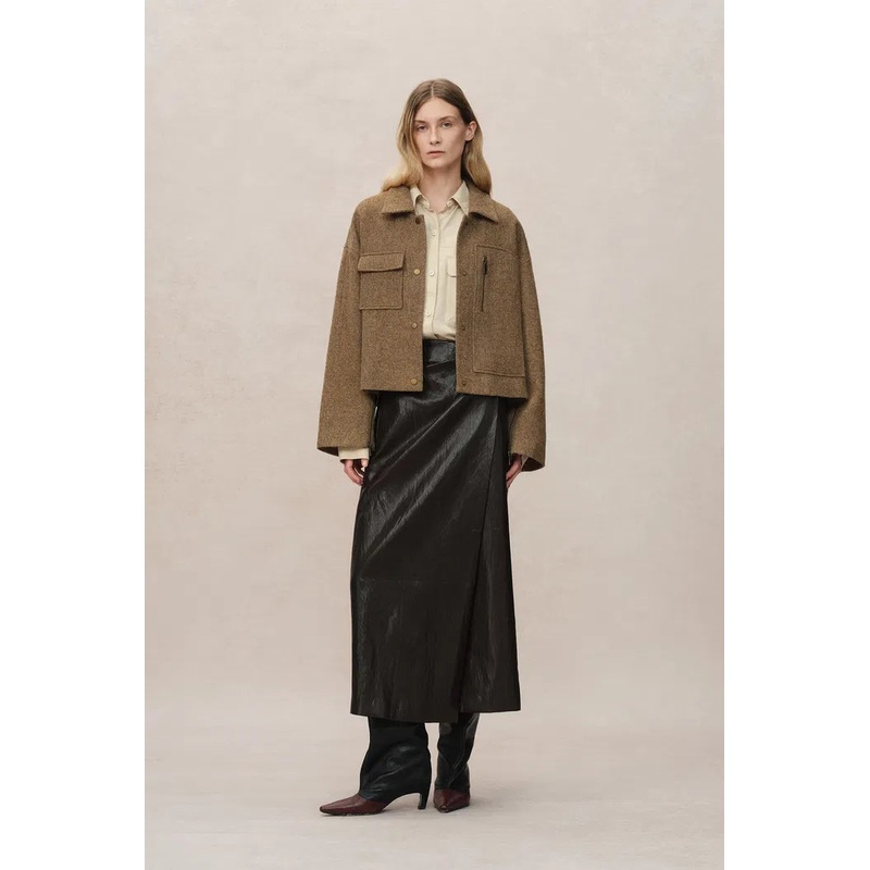 Lily Woolen Short Coat in Midweight Wool Twill XS