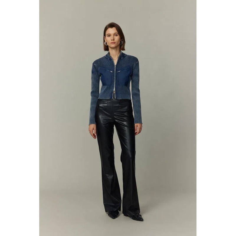 Paran Denim-Wash Cardigan in Cotton Knit XS