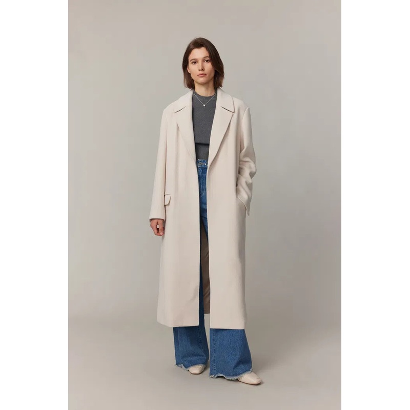 Ros Hand-Stitched Sculpted Coat in Wool-Alpaca Blend XS