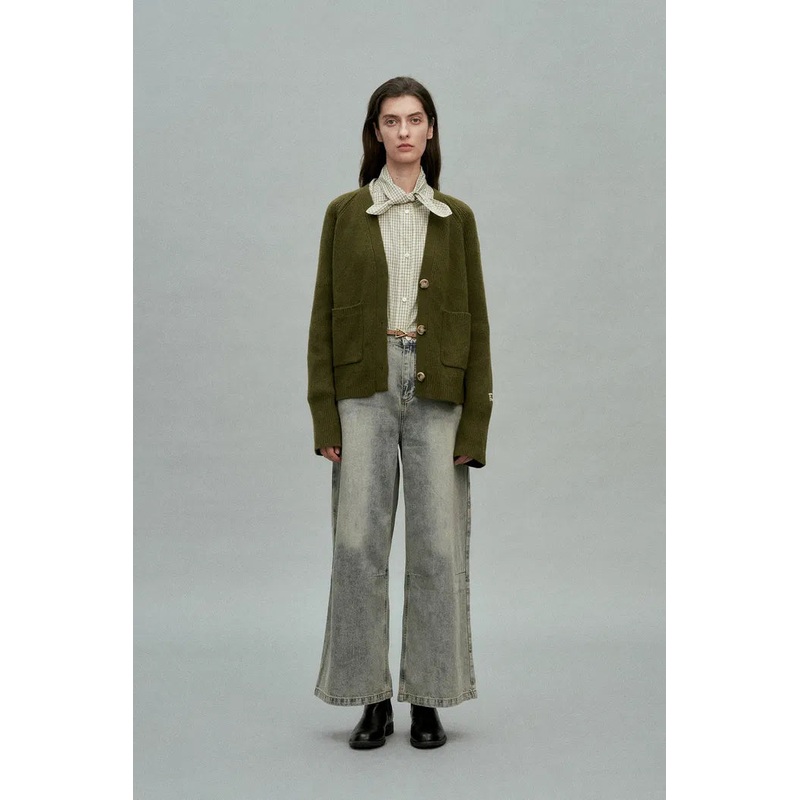 Sofia Double Pocket Cardigan in Merino-Cashmere Blend Knit XS