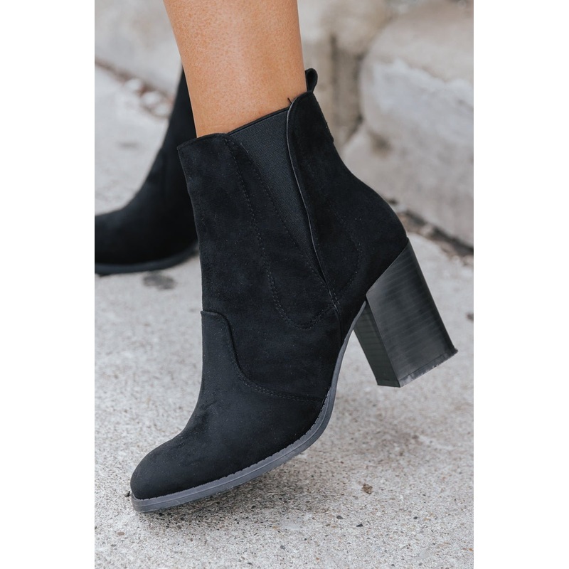 Black Cammy Heeled Booties 6