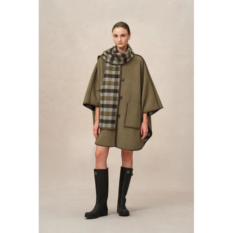 Eila Wool Scarf Coat in Double-Face Merino Wool S