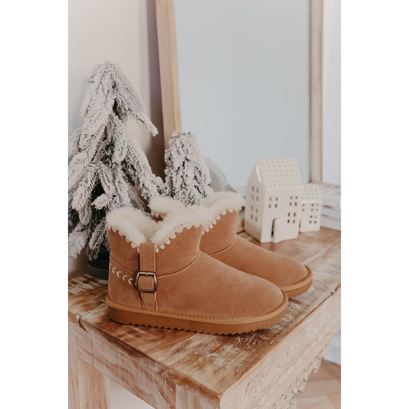 Lana Taupe Sherpa Lined Buckled Booties – FINAL SALE 5.5