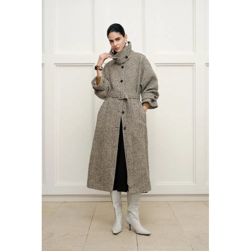 Margot Long Coat in Wool-Alpaca Blend XS