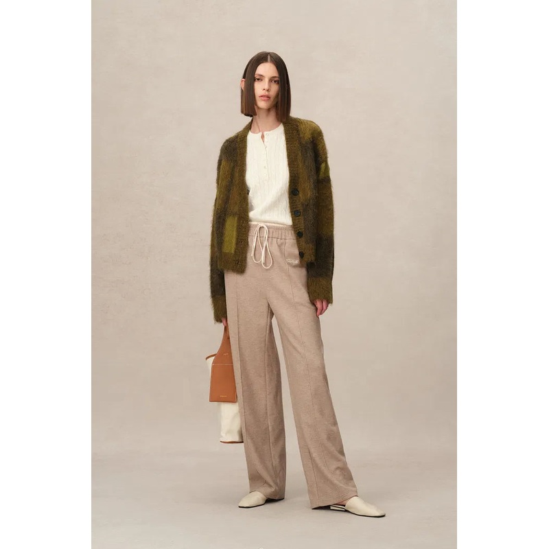 Nacton Plaid Cardigan in Baby Alpaca Blend Knit XS