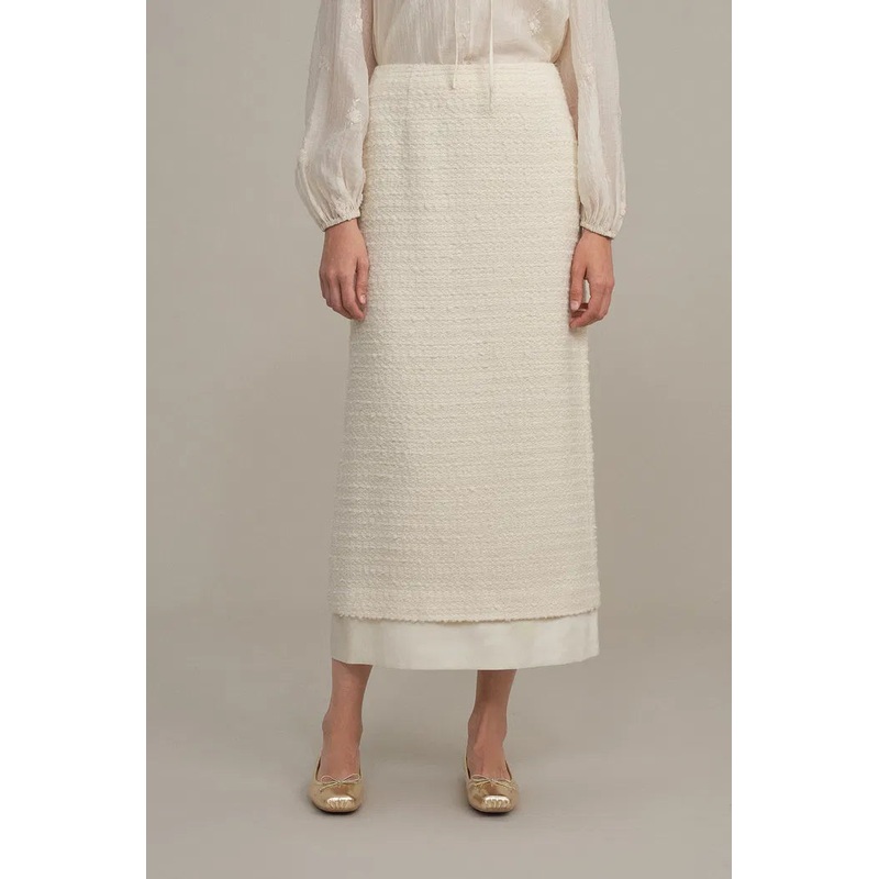 Nix Patchwork Skirt in Cotton-Wool Blend Tweed XS