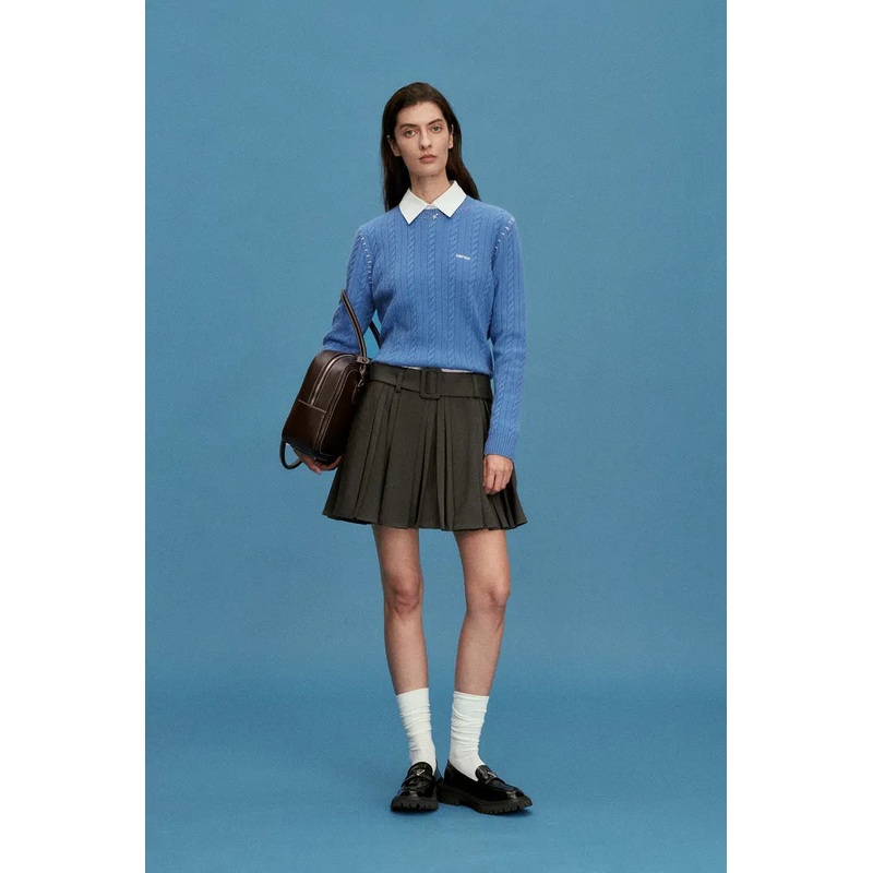 Nova Cable Sweater in Merino Cashmere Knit XS