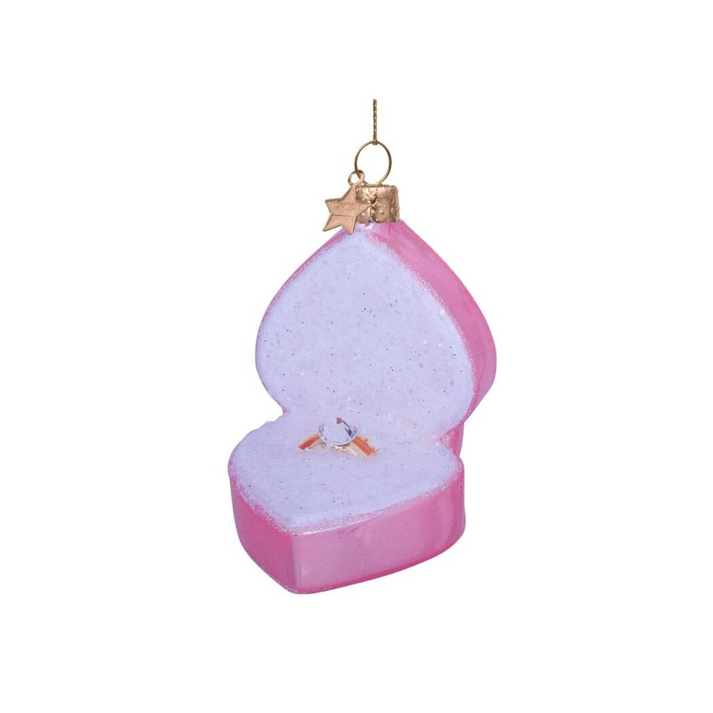 Pink Ring Box Ornament O/S