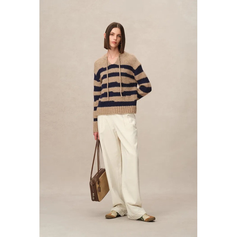 Ray Striped Sweater in Alpaca-Wool Blend Knit XS