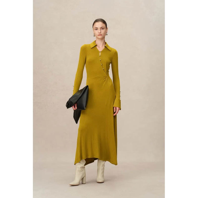 Ruby Knotted Dress in Wool-Thermolite Blend XS