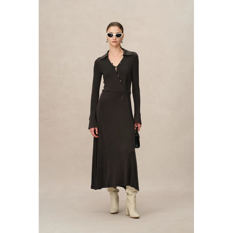 Ruby Knotted Dress in Wool-Thermolite XS