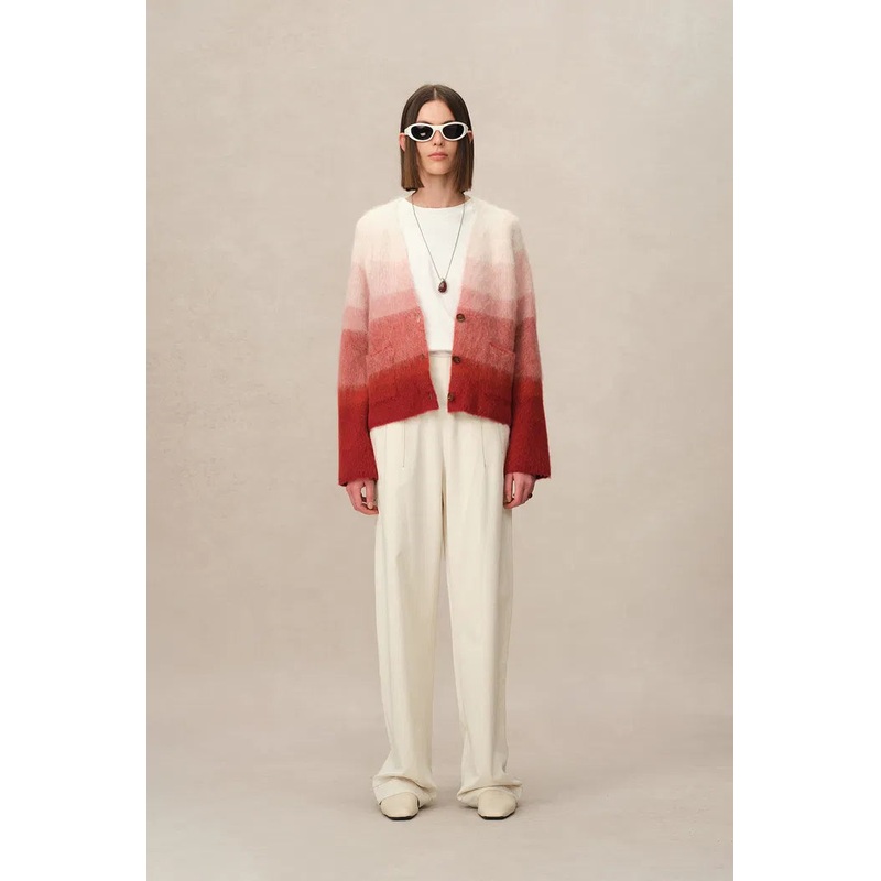 Cherry Ombre Cardigan in Baby Alpaca Blend Knit XS