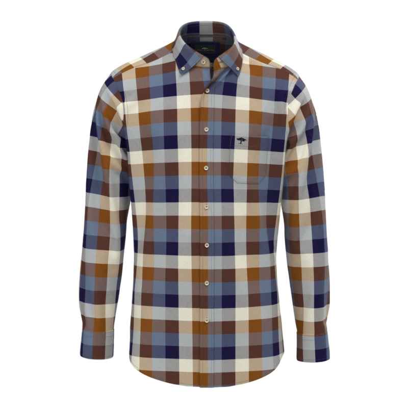 Fynch-Hatton Colourful Flannel Check Shirt Hazel Small