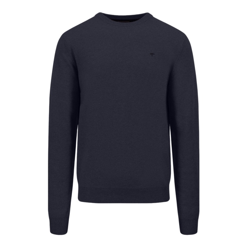 Fynch-Hatton Lambswool Crew Neck Jumper Navy Small