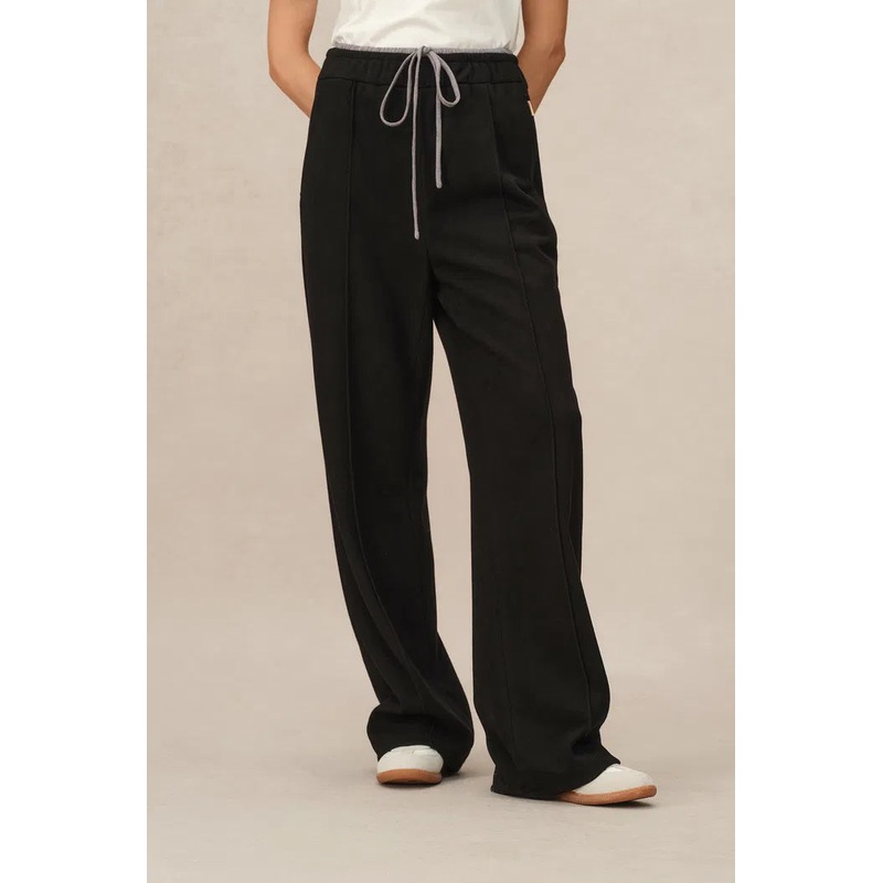 Icy Double-Waistband Casual Pants XS