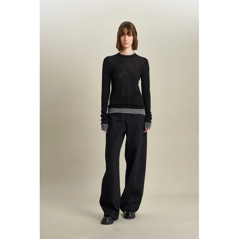 Laura Layered Look Sweater in Wool Knit XS