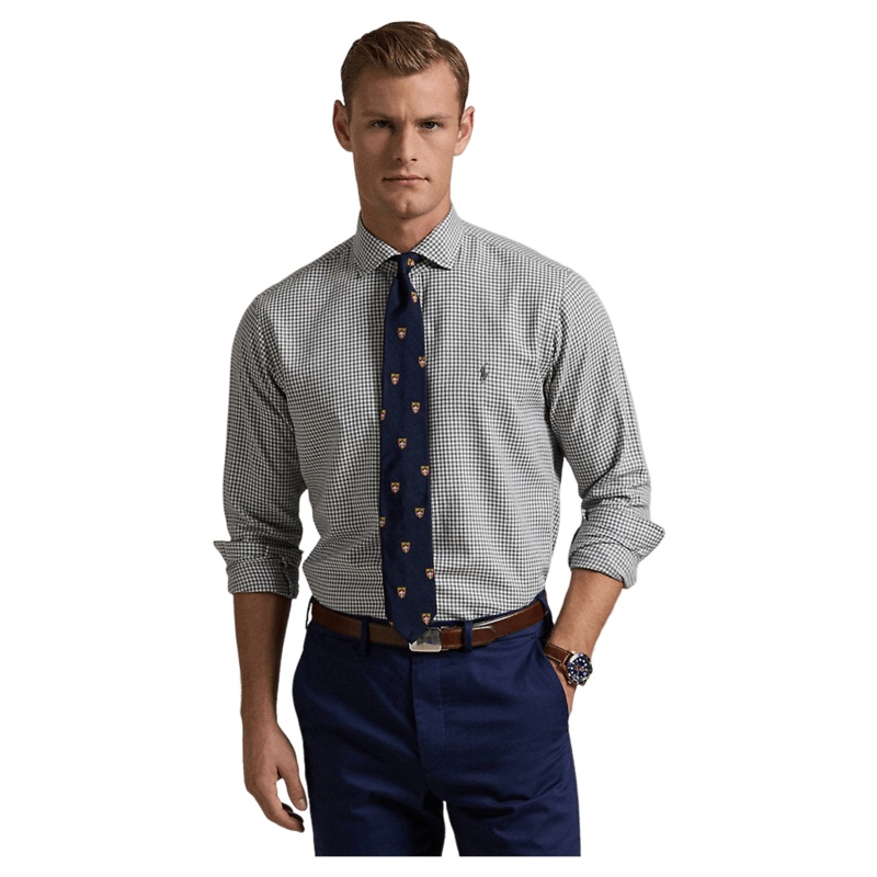 Polo Ralph Lauren Long Sleeve Sport Shirt 6546 White Grey Heather Small