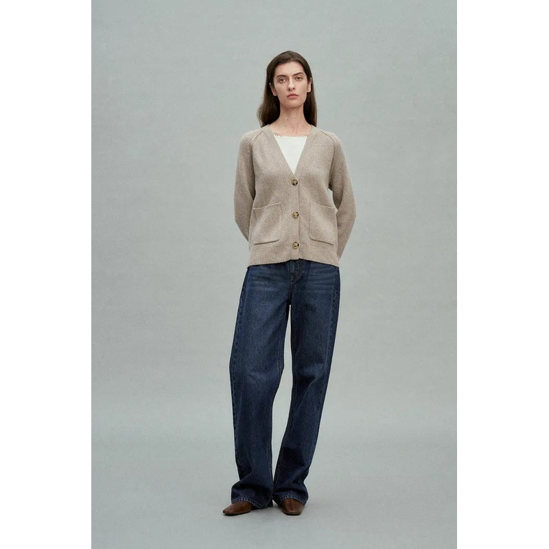 Sofia Double Pocket Cardigan in Merino-Cashmere Knit XS
