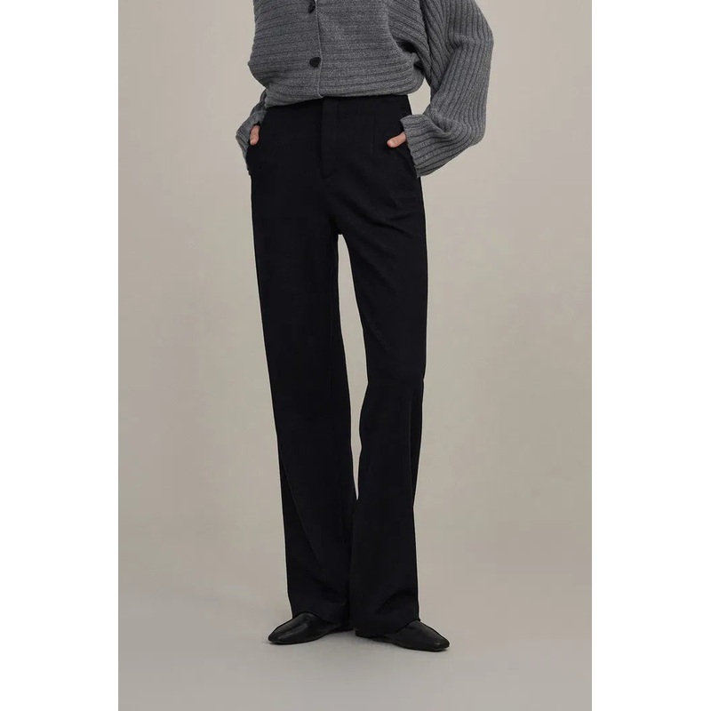 Astrid Straight Leg Suit Pants in Merino Wool Knit XS