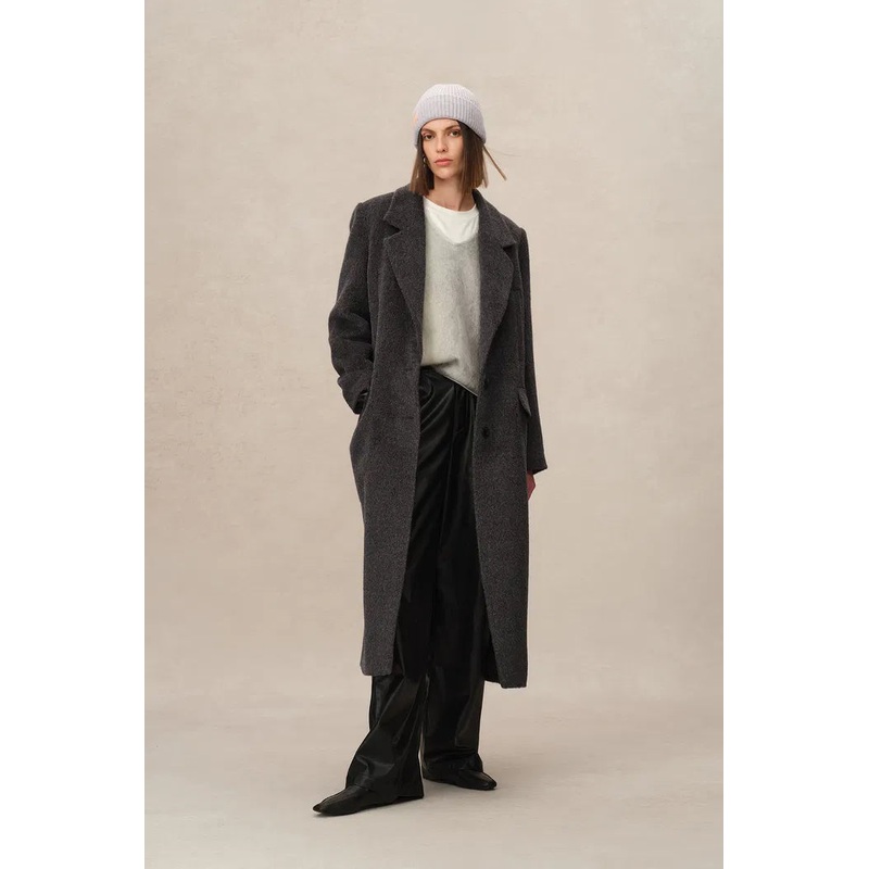 Deneb Long Coat in Alpaca Wool XS