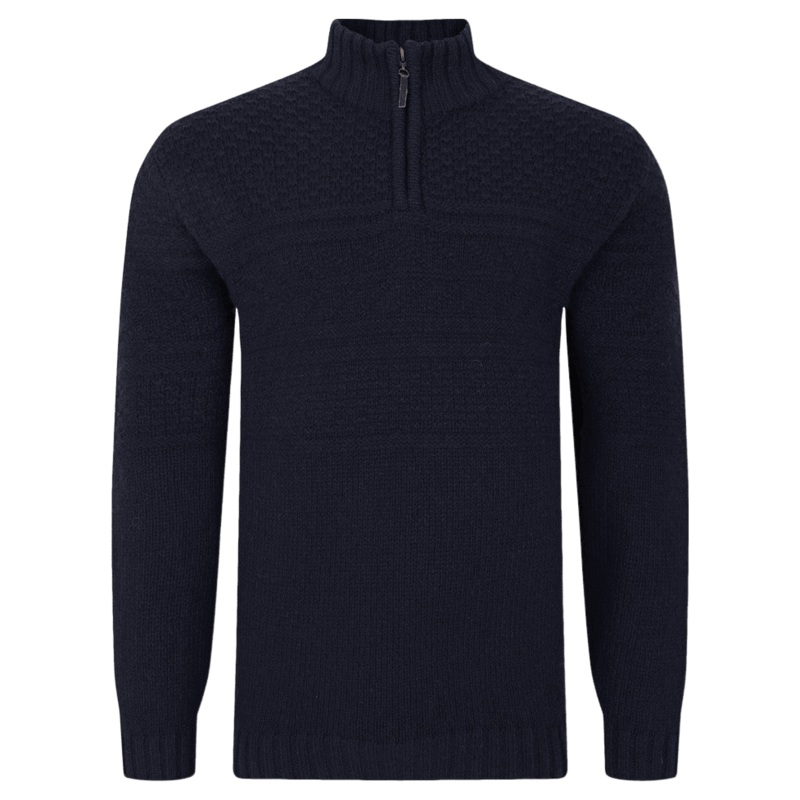 Peter Gribby Guernsey 1/4 Zip Navy Medium
