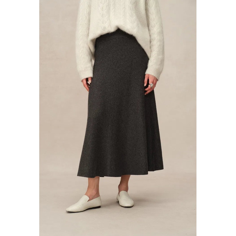 Zephyra Flared Skirt in Merino Wool Knit XS