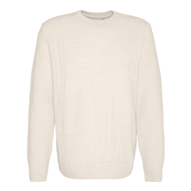 Barbour Casey Cable Crew Neck Sweater Whisper White Medium
