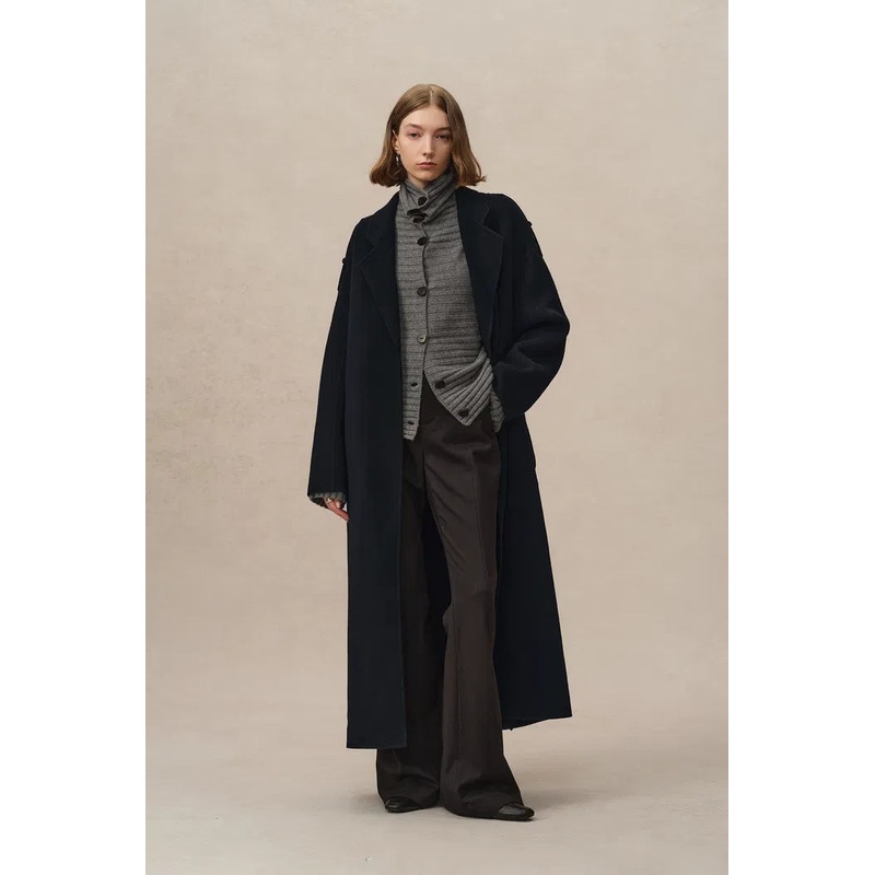 Billy Long Coat in Double Face Wool XS