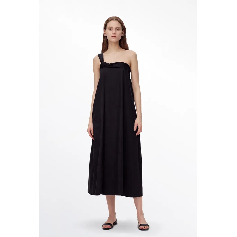 Calypso One Shoulder Strap Dress in Cotton XS