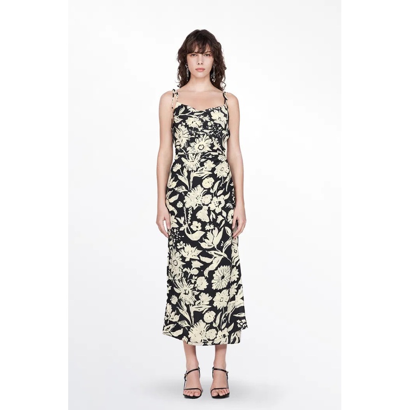 Cataline Cami Wrap Dress in Silk Crepe De Chine XS