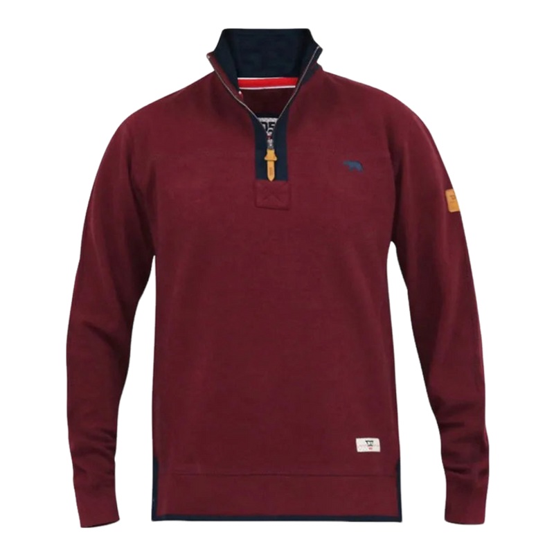 Duke Hiraldo Pique Fleece 1/4 Zip With Chest Embroidery Burgundy 2 X-Large