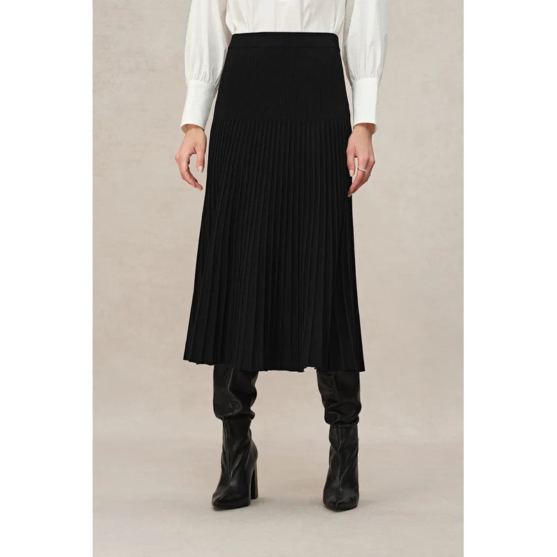 Grace Pleated Skirt in Anti-Pilling Tencel Blend Knit XS