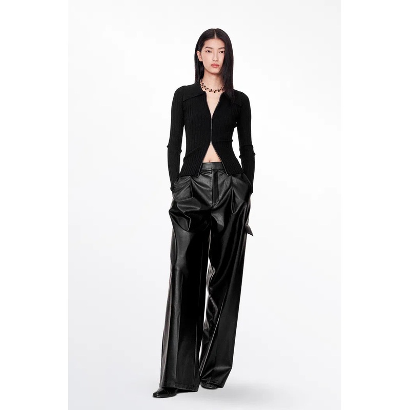 Kiera Double-Zip Cardigan in High Stretch Knit XS