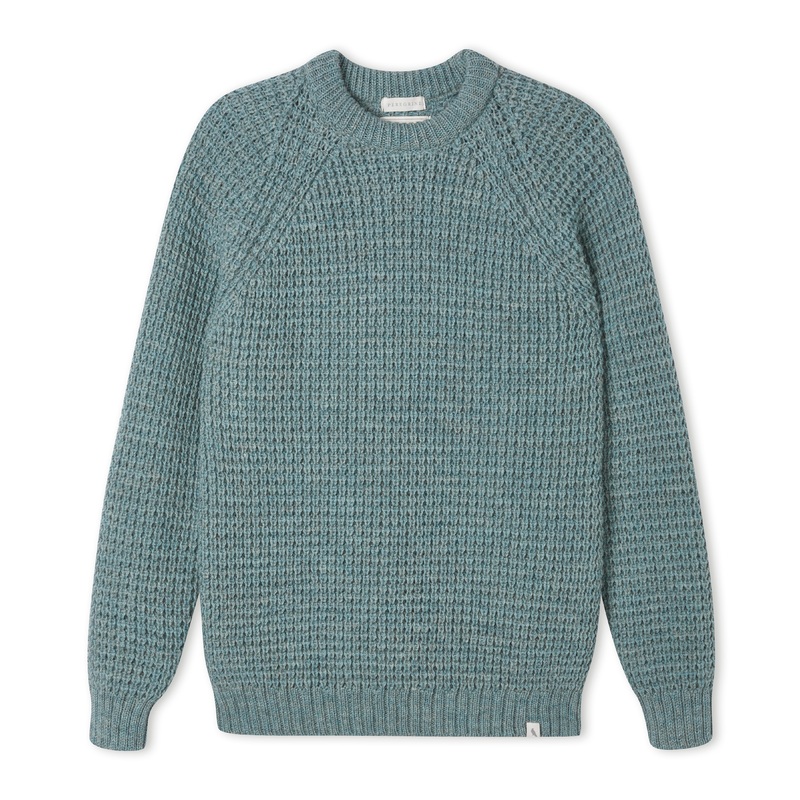 Peregrine Waffle Crew Neck Jumper Sea Foam Small