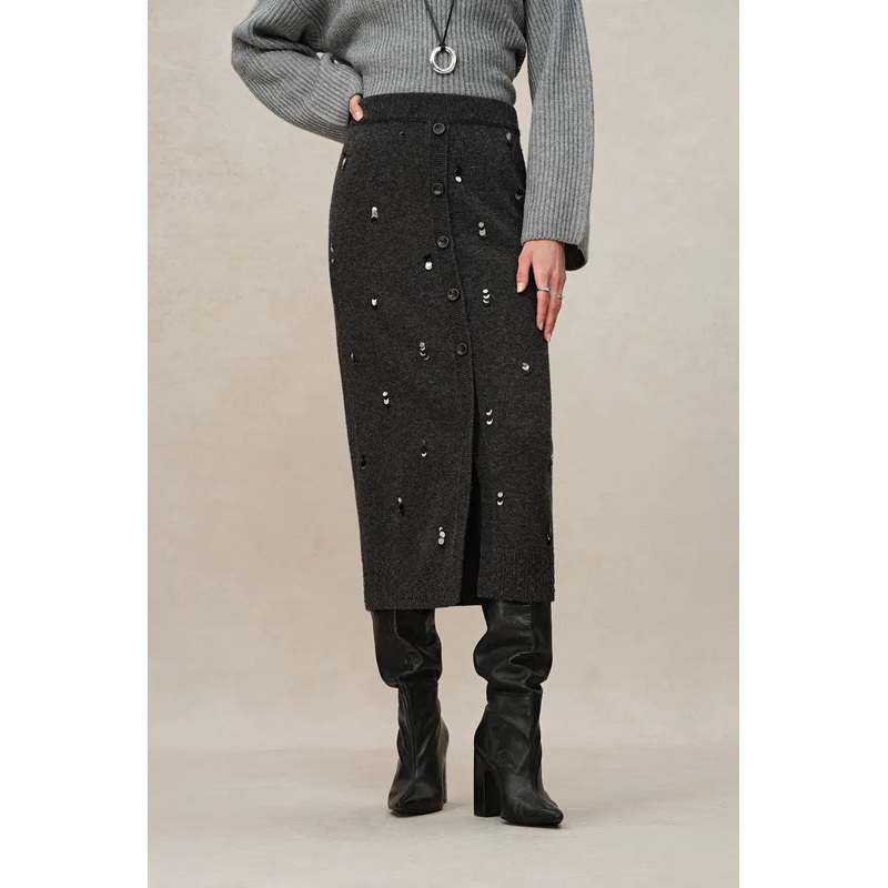 Rachel Sequined Knit Skirt XS