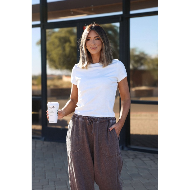 Stretch Cotton Short Sleeve Tee – White Small