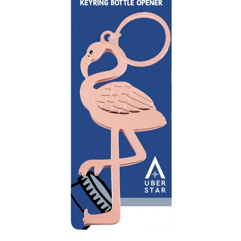 Uberstar Flamingo Keyring Bottle Opener Pink One