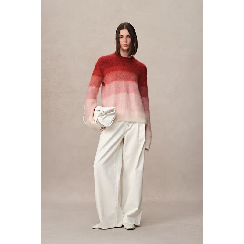 Cherry Ombr Sweater in Baby Alpaca Blend XS