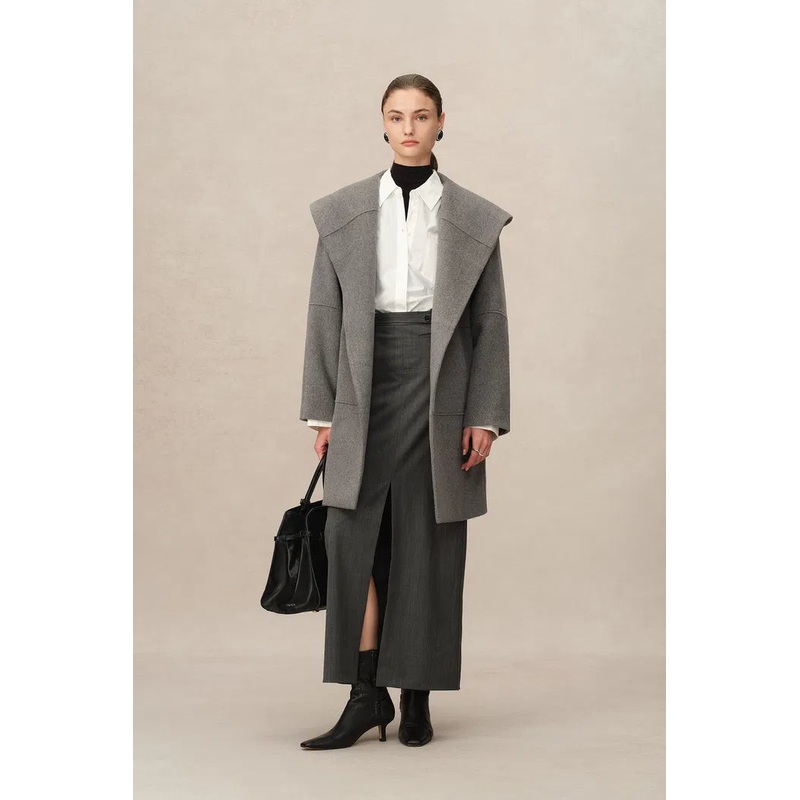 Chesterfield Multi-Piece Structure Hooded Coat in Wool Cashmere XS