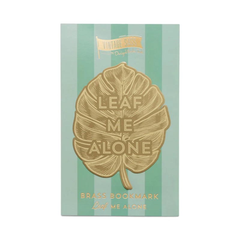 Designworks Ink Vintage Sass Brass Bookmark – Leaf Me Alone Brass One