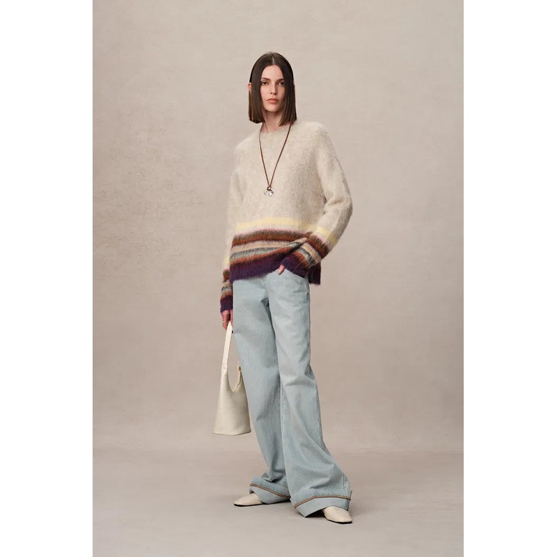 Kiko Striped Knit Sweater in Baby Alpaca Blend XS