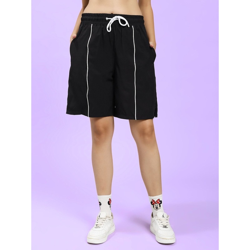 WOMEN CHAMPION ZONE FRONT PLATED SHORTS BLACK XS