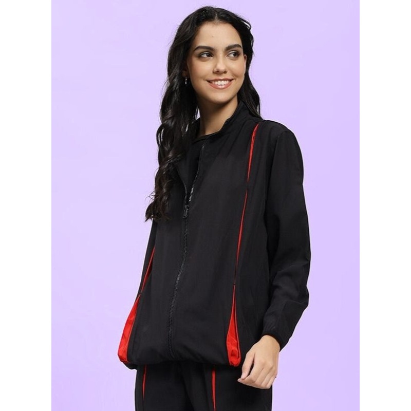 WOMEN UNISON RELAXED FIT JACKET BLACK RED XS